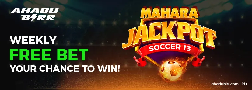 AhaduBirr jackpot banner advertising a weekly free bet pool